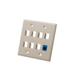FACEPLATE, FLAT, 2-GANG, 8-PORT, IVORY - Image 3