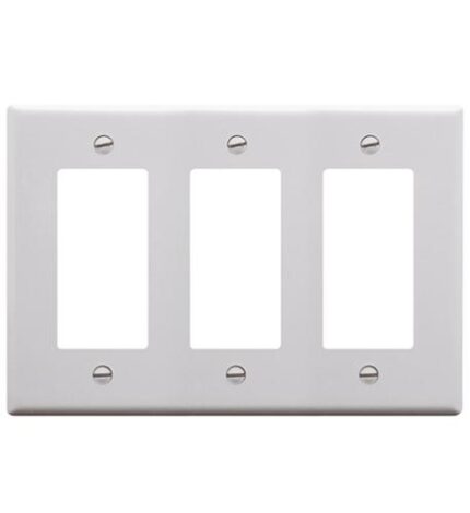 ICC IC107DFTWH White 3-Gang Decora Faceplate for Voice Use