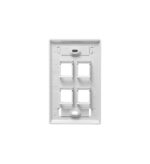 ICC White 1-Gang 4-Port ID Faceplate Keystone Wall Plate - Image 2