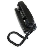 Cortelco 255400 VOE Black Mini Wall Phone with Tone Dial