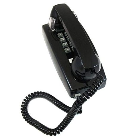 Cortelco 255400 VOE Black Mini Wall Phone with Tone Dial