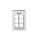 ICC 1-Gang Flat 6-Port White Faceplate for Jacks - Image 2