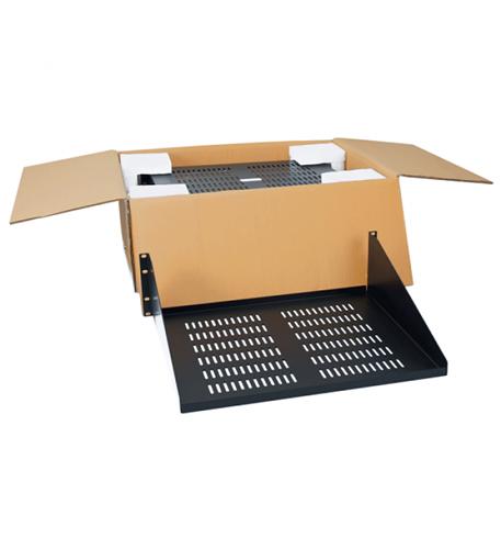 RACK SHELF, 15in SINGLE VENTED,3RMS, 2PK ICC 15in Single Vented Rack Shelf 2-Pack Steel Black - Image 1