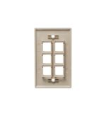ICC Ivory 6-Port Flat Faceplate for Network Connections - Image 2