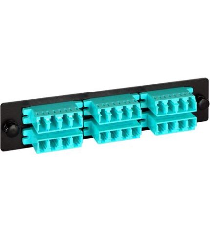 ICC 6-Quad LC 24F Adapter Panel Aqua 10G MMF
