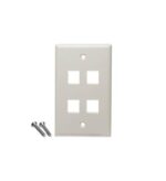ICC Ivory 4-Port Single Gang Keystone Wall Plate for Office - Image 2