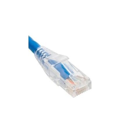 ICC CAT6 Patch Cord 7ft Blue Clear Boot, High-Speed Ethernet