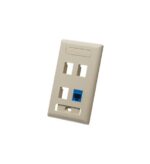 ICC IC107S04IV 4-Port Keystone Wall Plate Ivory Single Gang - Image 3
