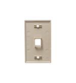 ICC Ivory 1-Gang Flat Faceplate with 1-Port Snap-In Design - Image 2