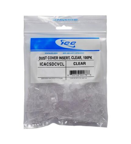 ICC ICACSDCVCL Clear Dust Covers for Network Modules 100 Pack