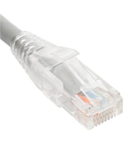 ICC Cat6 Patch Cord 1ft Gray Clear Boot - High Density