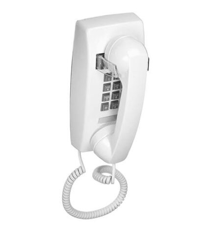 Cortelco Mini Wall Phone w/ Volume Control - White