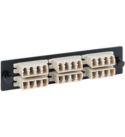 ICC 6 Quad LC 24F Beige Fiber Optic Adapter Panel MM