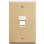 ICC Ivory 1-Gang Angled Faceplate 1-Port for Data