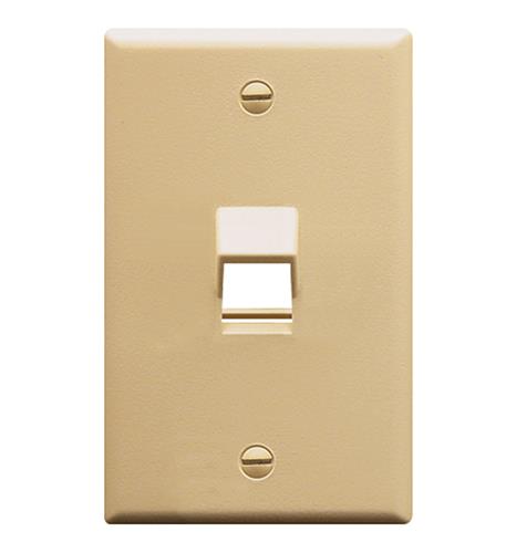 FACEPLATE, ANGLED, 1-GANG, 1-PORT, IVORY ICC Ivory 1-Gang Angled Faceplate 1-Port for Data - Image 1