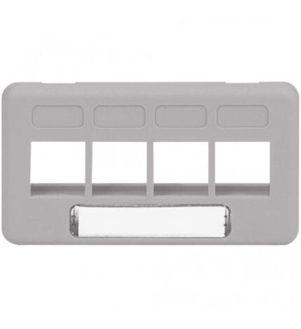 ICC IC107FT4GY Gray 4-Port TIA Keystone Faceplate for Workstations