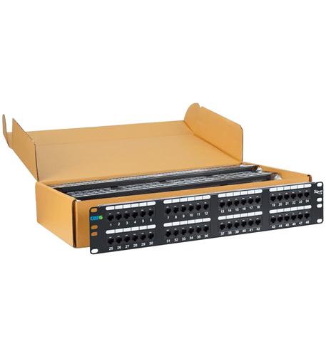 PATCH PANEL, CAT 6, 48-PORT, 2 RMS, 6 PK ICC CAT 6 48-Port Patch Panel 6-Pack Rack Mount - Image 1