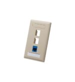 ICC Ivory 1-Gang 3-Port Keystone Faceplate Wall Plate - Image 3