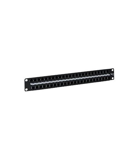 PATCH PANEL, CAT 6, FEEDTHRU, 48-P, 1RMS ICC Cat 6 Feedthru Patch Panel 48 Port for Network Systems - Image 1