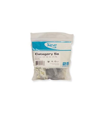 ICC Cat 5e EZ Modular Connector 25 Pack White