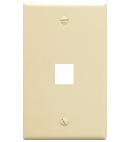ICC Almond 1-Gang Flat Faceplate with 1 Port - Single Gang