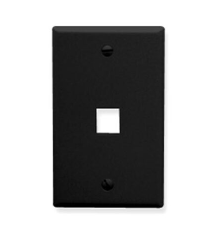 ICC Black 1-Gang Single Port Faceplate for Data & Voice
