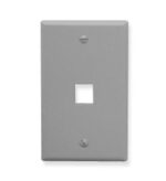 ICC 1-Gang Gray Flat Faceplate 1-Port Snap-In Design