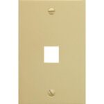 ICC Ivory 1-Gang Flat Faceplate with 1-Port Snap-In Design