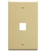 ICC Ivory 1-Gang Flat Faceplate with 1-Port Snap-In Design