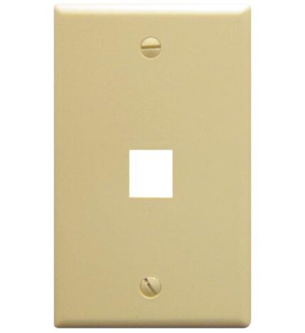 ICC Ivory 1-Gang Flat Faceplate with 1-Port Snap-In Design