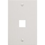 ICC White 1-Gang Flat Faceplate, 1-Port Snap-In