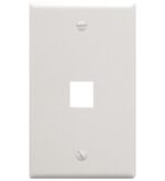 ICC White 1-Gang Flat Faceplate, 1-Port Snap-In