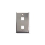 ICC Stainless Steel 1-Gang 2-Port Faceplate Snap-In