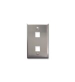 ICC Stainless Steel 1-Gang 2-Port Faceplate Snap-In