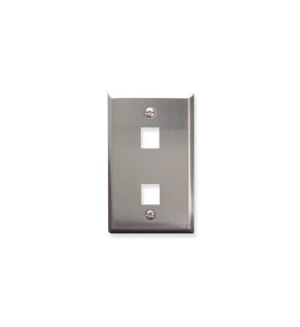 ICC Stainless Steel 1-Gang 2-Port Faceplate Snap-In