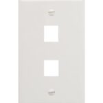 ICC 1-Gang 2-Port White Flat Faceplate for Jacks