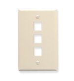 ICC IC107F03AL 1-Gang 3-Port Almond Faceplate for Walls
