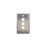 ICC Stainless Steel 1-Gang 3-Port Faceplate Snap-In