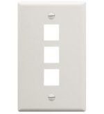 ICC 1-Gang 3-Port Flat White Faceplate for Jacks