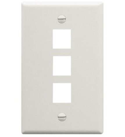 ICC 1-Gang 3-Port Flat White Faceplate for Jacks