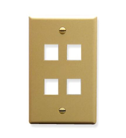 ICC 1-Gang 4-Port Flat Faceplate Ivory for Jack Modules