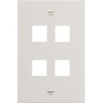ICC 1-Gang 4-Port White Flat Faceplate for Modular Jacks