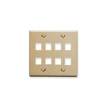 ICC Ivory Flat 2-Gang 8-Port Faceplate for Home Use