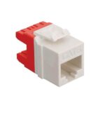 ICC White Cat 6 HD Keystone Jack for high-speed data connections