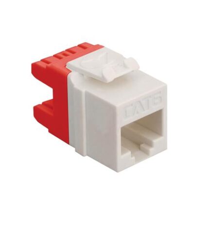 ICC White Cat 6 HD Keystone Jack for high-speed data connections