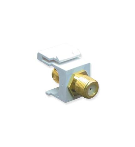 Gold Plated White F-Type Keystone Jack Connector