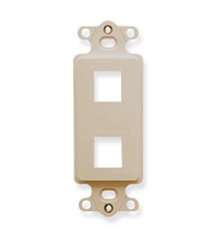 ICC IC107DI2IV Ivory 2-Port Voice and Data Insert Panel