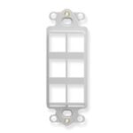 ICC IC107DI6WH 6-Port White Decora Insert for Voice Data