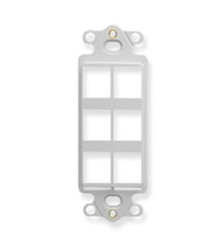 INSERT, DECOREX, HD, 6-PORT, WHITE ICC IC107DI6WH 6-Port White Decora Insert for Voice Data - Image 1