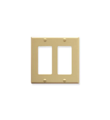 FACEPLATE, DECOREX, 2-GANG, IVORY ICC IC107DFDIV Ivory 2-Gang Decora Voice Faceplate - Image 1